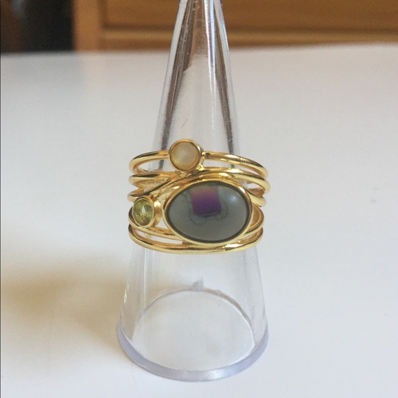 Labradorite and moonstone ring - Picture 5 of 8
